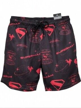 Superman Mens Shorts Small Last Son Of Krypton Black NEW